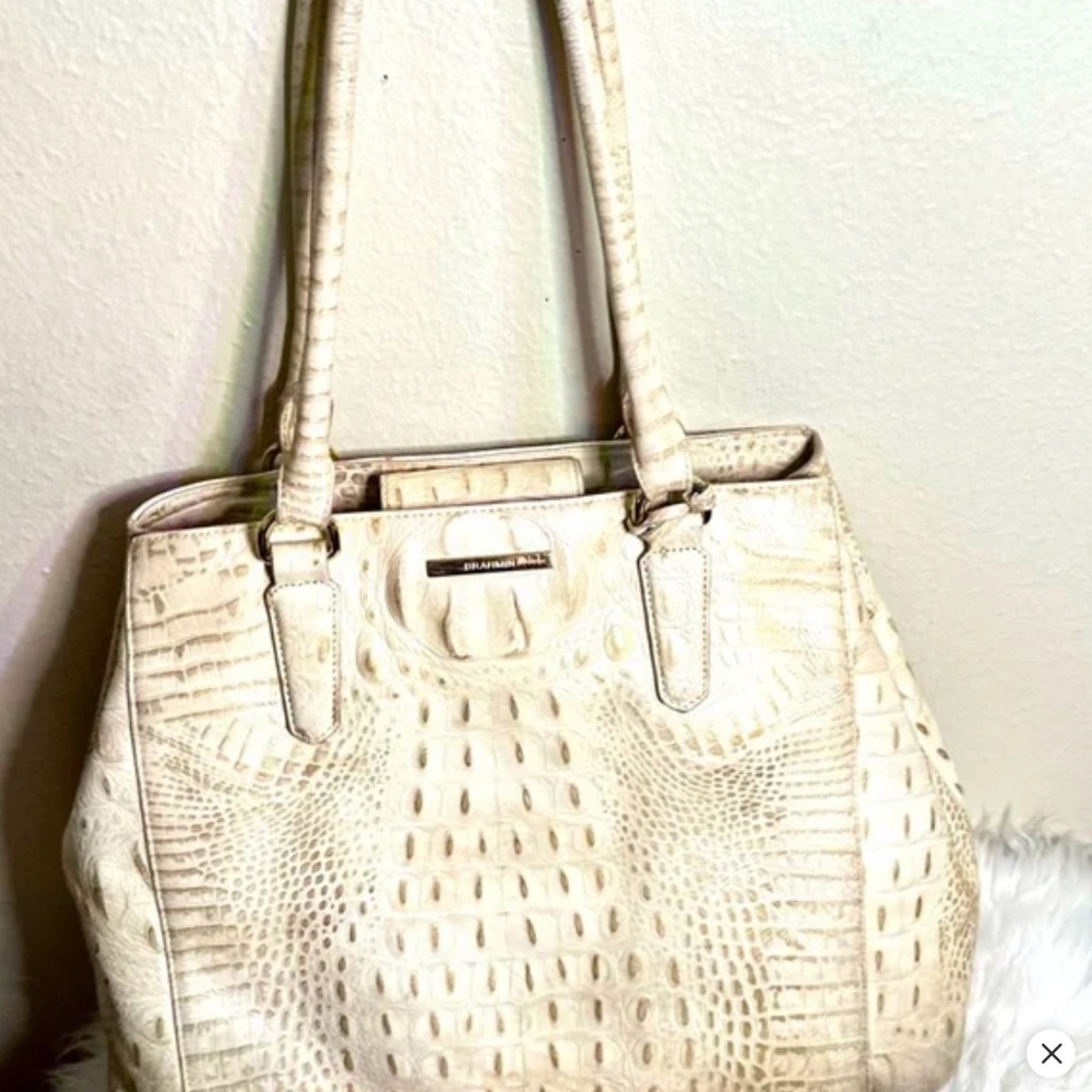 Brahmin Cream Color Leather Bag